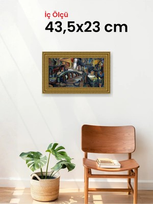 Hars Gallery Klasik Altın Çerçeve 43,5 x 23 cm Şeffaf Korumalı Pvc