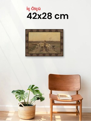 Hars Heritage Eskitme Kahverengi Çerçeve 42 x 28 cm Şeffaf Korumalı Pvc