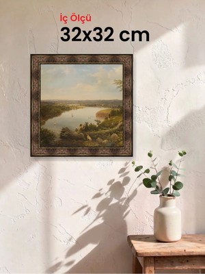 Hars Heritage Eskitme Kahverengi Çerçeve 32 x 32 cm Şeffaf Korumalı Pvc
