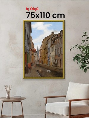Hars Royal Klasik Desenli Altın Çerçeve 75 x 110 cm Camlı