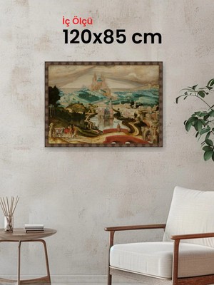 Hars Heritage Eskitme Kahverengi Çerçeve 120 x 85 cm Camlı