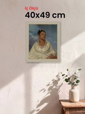 Hars Vintage Eskitme Beyaz Çok Renkli Çerçeve 40 x 49 cm Camlı