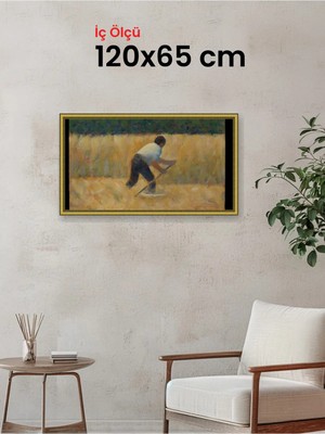 Hars Royal Klasik Desenli Altın Çerçeve 120 x 65 cm Şeffaf Korumalı Pvc