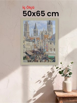 Hars Vintage Eskitme Beyaz Çok Renkli Çerçeve 50 x 6,5 cm Camlı