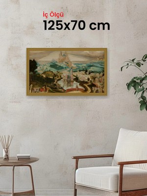 Hars Gallery Klasik Altın Çerçeve 125 x 70 cm Şeffaf Korumalı Pvc