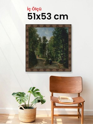 Hars Heritage Eskitme Kahverengi Çerçeve 51 x 53 cm Şeffaf Korumalı Pvc