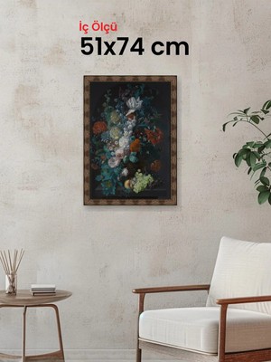 Hars Heritage Eskitme Kahverengi Çerçeve 51 x 74 cm Şeffaf Korumalı Pvc