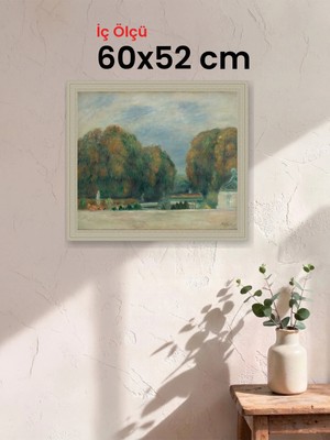 Hars Vintage Eskitme Beyaz Çok Renkli Çerçeve 60 x 52 cm Camlı
