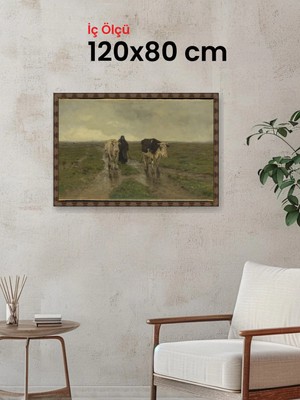 Hars Heritage Eskitme Kahverengi Çerçeve 120 x 80 cm Şeffaf Korumalı Pvc