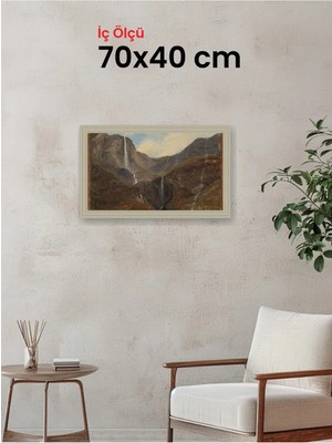 Hars Vintage Eskitme Beyaz Çok Renkli Çerçeve 70 x 40 cm Camlı