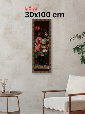 Hars Heritage Eskitme Kahverengi Çerçeve 30 x 100 cm Camlı