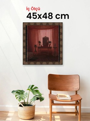 Hars Heritage Eskitme Kahverengi Çerçeve 45 x 48 cm Camlı