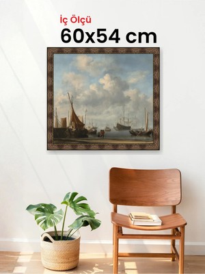 Hars Heritage Eskitme Kahverengi Çerçeve 60 x 54 cm Şeffaf Korumalı Pvc