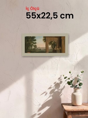 Hars Vintage Eskitme Beyaz Çok Renkli Çerçeve 55 x 22,5 cm Şeffaf Korumalı Pvc