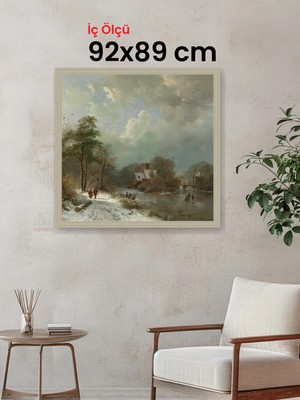 Hars Vintage Eskitme Beyaz Çok Renkli Çerçeve 92 x 89 cm Camlı