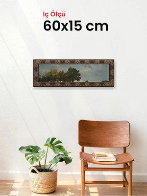 Hars Heritage Eskitme Kahverengi Çerçeve 60 x 15 cm Şeffaf Korumalı Pvc