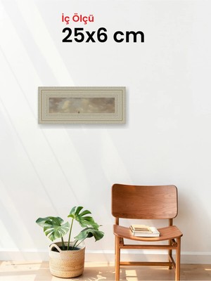 Hars Vintage Eskitme Beyaz Çok Renkli Çerçeve 25 x 6 cm Camlı