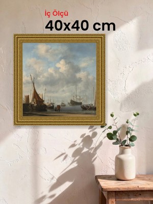 Hars Gallery Klasik Altın Çerçeve 40 x 40 cm Şeffaf Korumalı Pvc
