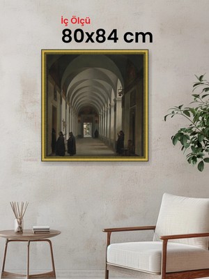 Hars Royal Klasik Desenli Altın Çerçeve 80X84 cm Camlı