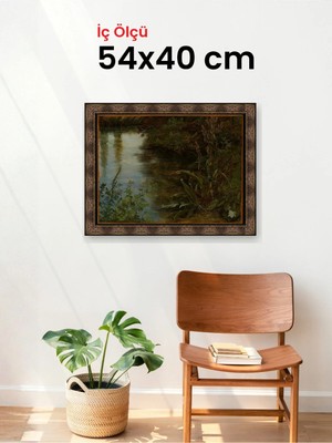 Hars Heritage Eskitme Kahverengi Çerçeve 54 x 40 cm Şeffaf Korumalı Pvc