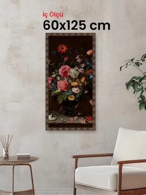 Hars Heritage Eskitme Kahverengi Çerçeve 60 x 125 cm Şeffaf Korumalı Pvc