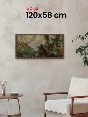 Hars Heritage Eskitme Kahverengi Çerçeve 120 x 58 cm Şeffaf Korumalı Pvc