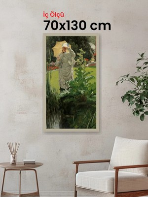 Hars Vintage Eskitme Beyaz Çok Renkli Çerçeve 70 x 130 cm Camlı