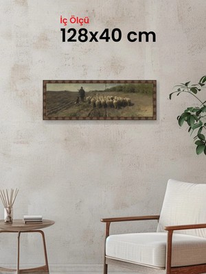 Hars Heritage Eskitme Kahverengi Çerçeve 128 x 40 cm Camlı