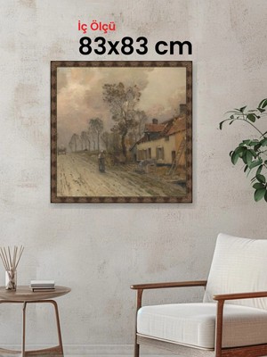 Hars Heritage Eskitme Kahverengi Çerçeve 83 x 83 cm Şeffaf Korumalı Pvc