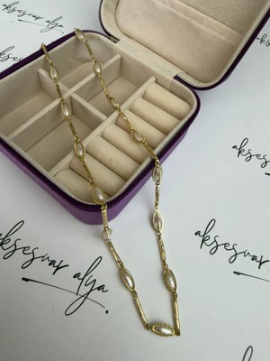 Xuping Jewelry Gold Renk Sedef Taşlı Zarif Kolye