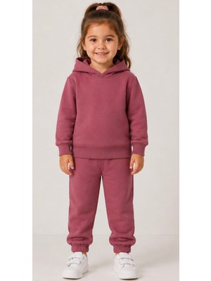 Milano Kids Kız Çocuk Mevsimlik Kapüşonlu Alt Üst Eşofman Takımı 2-6 Yaş