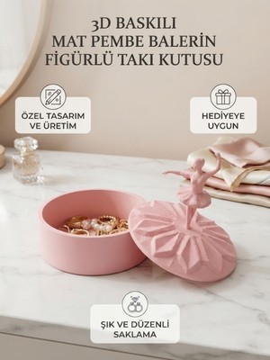 Flexis Mat Pembe Balerin Figürlü Takı Kutusu