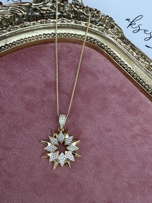 Xuping Jewelry Gold Renk Zirkon Taşlı Büyük Yıldız Figürlü Kolye