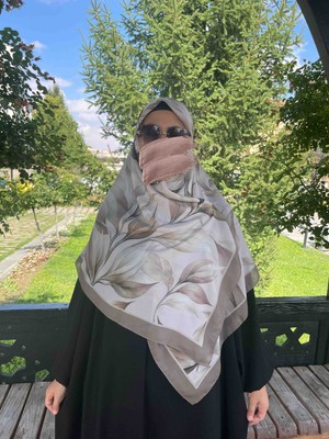 Nakişce Büyük Boy Yaprak Desen Pamuklu Soft Eşarp 120X120
