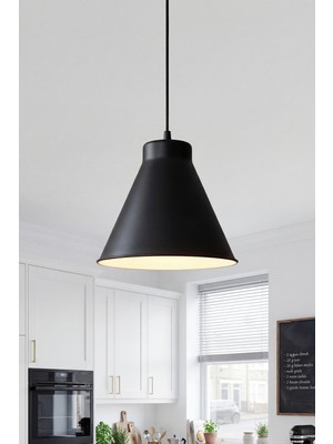 Marrien Liva Bohem Siyah Metal Sarkıt (20 cm) Yemek Masası Üstü Avize Mutfak & Salon Aydınlatması