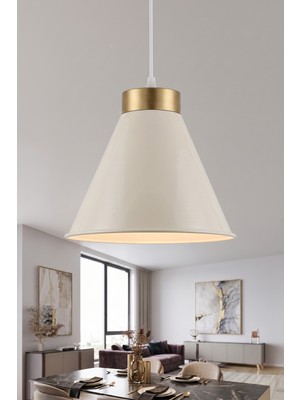 Marrien Liva Bohem Gold Krem Metal Sarkıt (20 cm) Yemek Masası Üstü Avize Mutfak & Salon Aydınlatması