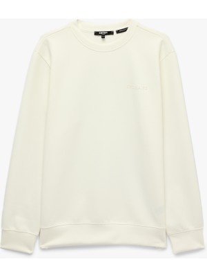 Koton Üç Iplik Şardonlu Bisiklet Yaka Uzun Kollu Baskılı Sweatshirt