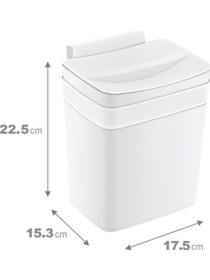 Soft Askılı Çöp Kutusu 4 Lt Beyaz