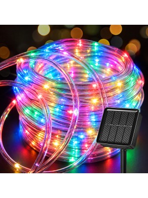 Robeve Güneş Enerjili Solar LED Halat Işık LED Işık Yılbaşı Işık 10 Metre – Suya Dayanıklı 8 Modlu Dış Mekan Iç Mekan Bahçe Balkon Teras Ağaç Dekoratif Hortum Aydınlatma Yılbaşı Işığı