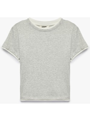 Koton Modal Kumaş Slim Fit Biyeli Katmanlı Bisiklet Yaka Kısa Kollu Spor Tişört
