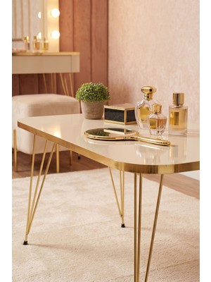 Ny Joy Orta Sehpa Kr Gold Krem Tel