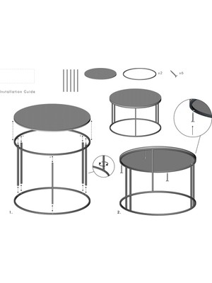 Ny Joy Special Orta Sehpa Ceviz Kahverengi 70 cm