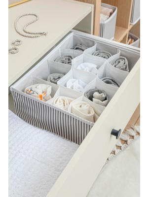 Love Toy Shop 12 Bölmeli Çok Amaçlı Organizer (Havlu-Çorap- Iç Çamaşırı- Kravat Vb.)- Çekmece Organizeri 31X25X25