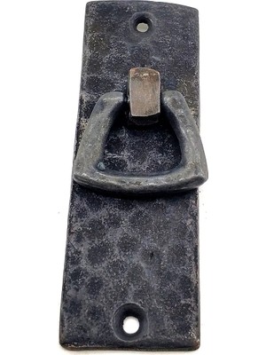 Antika Tarz Dekoratif Pirinç Dik Dövme Mobilya Kulbu - 90X31 Mm, Oksit