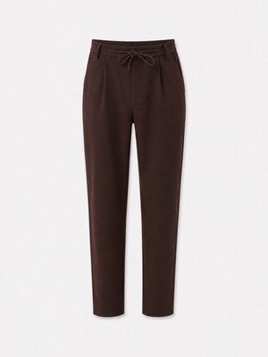 Erkek Kahverengi Pamuk Dokulu Regular Fit Jogger Pantolon