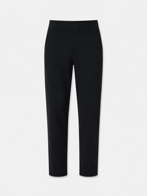 Erkek Siyah Pamuk Dokulu Slim Fit Jogger Pantolon
