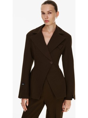 Vatkalı Kruvaze Vücuda Oturan Blazer - Premium Collection