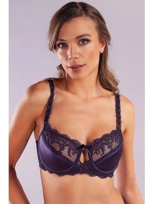Esranın Dünyası Giselle Half Padded Bra, Mor Renk Toparlayıcı  Konforlu ve Şık Sütyen