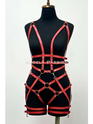 Esranın Dünyası Deri Body Harness, Deri Dansçı Kostüm, Pole Dans Kostüm - APFT502