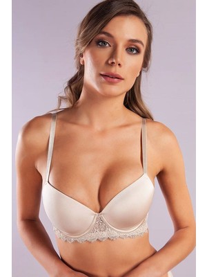 Esranın Dünyası Garland Big Size Plunge Bra, Ten Konforlu ve Şık Sütyen